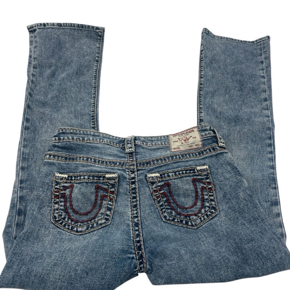True Religion Becca Mid Rise Bootcut Cut Blue Wash Jeans Women's Size 29 - Picture 4 of 8